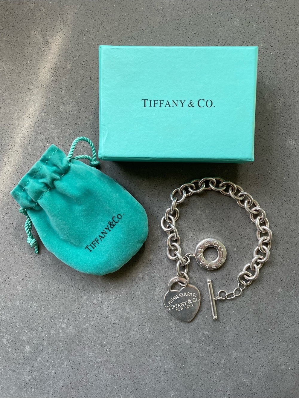 Tiffany & Co. Sterling Silver Heart Tag Toggle Bracelet